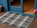 3 X 5 Black Gray And Brown Plaid Washable Indoor Outdoor Area Rug