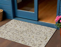 3 X 5 Beige Brown And Gray Floral Washable Indoor Outdoor Area Rug