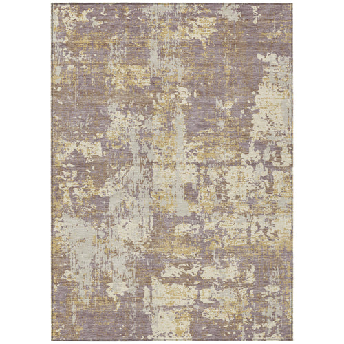 10 X 14 Lavender Gold And Beige Abstract Washable Indoor Outdoor Area Rug