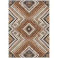 5 X 8 Copper Brown And Beige Tribal Washable Indoor Outdoor Area Rug