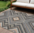 8 X 10 Gray Charcoal And Pink Tribal Washable Indoor Outdoor Area Rug