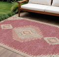 10 X 14 Blush Gray And Beige Oriental Washable Indoor Outdoor Area Rug
