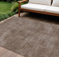 9 X 12 Brown Washable Indoor Outdoor Area Rug