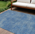 8 X 10 Blue Washable Indoor Outdoor Area Rug
