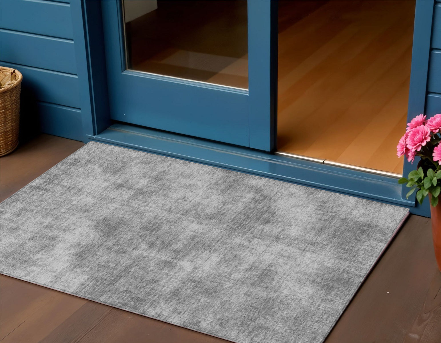 3 X 5 Gray Washable Indoor Outdoor Area Rug