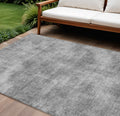 9 X 12 Gray Washable Indoor Outdoor Area Rug