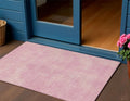 3 X 5 Pink Washable Indoor Outdoor Area Rug