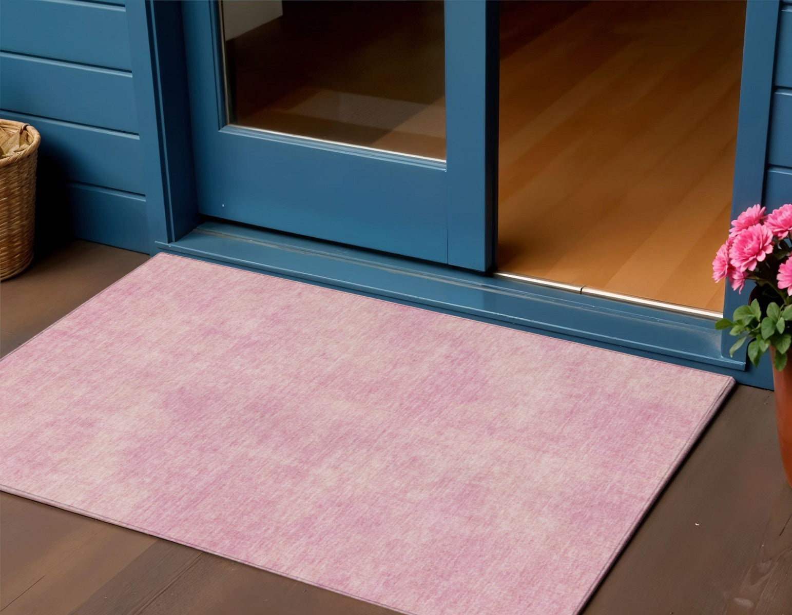 3 X 5 Pink Washable Indoor Outdoor Area Rug
