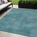 5 X 8 Teal Blue Washable Indoor Outdoor Area Rug