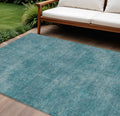 10 X 14 Teal Blue Washable Indoor Outdoor Area Rug