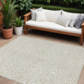 9 X 12 Beige And Linen Abstract Washable Indoor Outdoor Area Rug