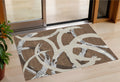 3 X 5 Brown Beige And Gray Abstract Washable Indoor Outdoor Area Rug