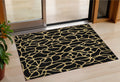 3 X 5 Black And Gold Geometric Washable Indoor Outdoor Area Rug