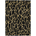 8 X 10 Black And Gold Geometric Washable Indoor Outdoor Area Rug