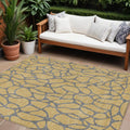 8 X 10 Gold And Gray Geometric Washable Indoor Outdoor Area Rug