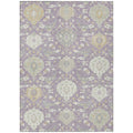 8 X 10 Lavender Gold And Green Damask Washable Indoor Outdoor Area Rug