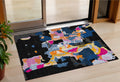 3 X 5 Black Blue And Pink Abstract Washable Indoor Outdoor Area Rug