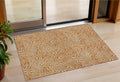 3 X 5 Copper And Beige Abstract Washable Indoor Outdoor Area Rug