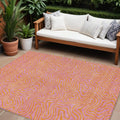 8 X 10 Pink And Copper Abstract Washable Indoor Outdoor Area Rug