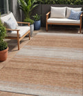 5 X 8 Copper And Beige Abstract Washable Indoor Outdoor Area Rug