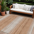 10 X 14 Copper And Beige Abstract Washable Indoor Outdoor Area Rug