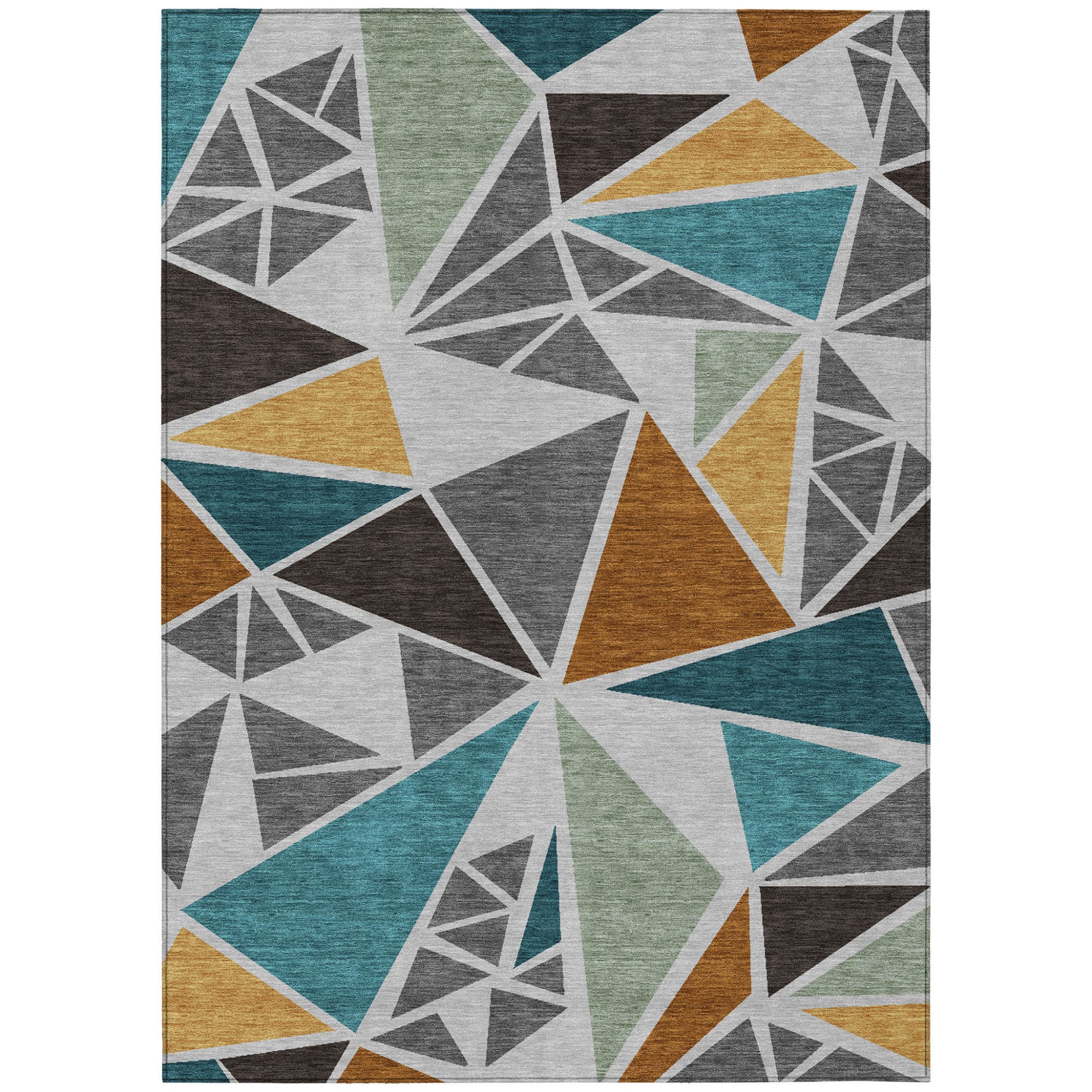 3 X 5 Gray Copper And Brown Geometric Washable Indoor Outdoor Area Rug