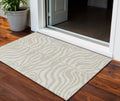 3 X 5 Beige And Tan Animal Print Washable Indoor Outdoor Area Rug