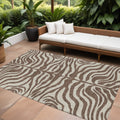 10 X 14 Brown And Beige Animal Print Washable Indoor Outdoor Area Rug