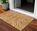 3 X 5 Copper And Tan Animal Print Washable Indoor Outdoor Area Rug