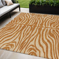 5 X 8 Copper And Tan Animal Print Washable Indoor Outdoor Area Rug