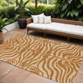 10 X 14 Copper And Tan Animal Print Washable Indoor Outdoor Area Rug