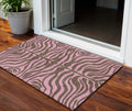 3 X 5 Brown And Pink Animal Print Washable Indoor Outdoor Area Rug