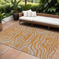 9 X 12 Copper And Gray Animal Print Washable Indoor Outdoor Area Rug