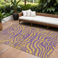 10 X 14 Purple And Copper Animal Print Washable Indoor Outdoor Area Rug
