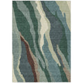 8 X 10 Sage Brown And Beige Abstract Washable Indoor Outdoor Area Rug