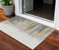 3 X 5 Gray Charcoal And Tan Abstract Washable Indoor Outdoor Area Rug