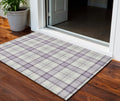 3 X 5 Lavender Purple And Gray Plaid Washable Indoor Outdoor Area Rug