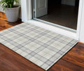 3 X 5 Silver And Gray Plaid Washable Indoor Outdoor Area Rug