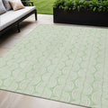 5 X 8 Mint Green And Beige Ogee Washable Indoor Outdoor Area Rug
