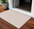 3 X 5 Pink And Gray Ogee Washable Indoor Outdoor Area Rug
