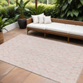 10 X 14 Pink And Gray Ogee Washable Indoor Outdoor Area Rug