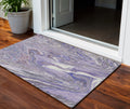 3 X 5 Lavender Purple And Gray Abstract Washable Indoor Outdoor Area Rug