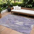 8 X 10 Lavender Purple And Gray Abstract Washable Indoor Outdoor Area Rug
