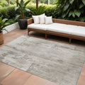 10 X 14 Beige And Gray Abstract Washable Indoor Outdoor Area Rug