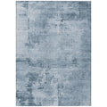 9 X 12 Denim Blue And Silver Abstract Washable Indoor Outdoor Area Rug