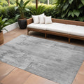 9 X 12 Gray And Silver Abstract Washable Indoor Outdoor Area Rug