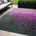 5 X 8 Blush And Dark Gray Ombre Washable Indoor Outdoor Area Rug