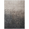 9 X 12 Khaki And Dark Gray Ombre Washable Indoor Outdoor Area Rug