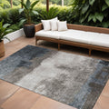 10 X 14 Gray Black And Brown Abstract Washable Indoor Outdoor Area Rug