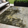 5 X 8 Brown Light Gray And Black Abstract Washable Indoor Outdoor Area Rug